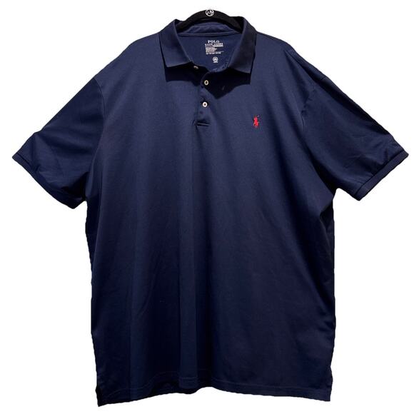 Polo Ralph Lauren Shirt Men's XXL Blue Golf Wicking Pony Golf Cotton Polyester - Picture 2 of 7